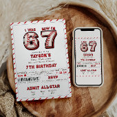 I Was 6, Now I’m 7 – Baseball 7th Birthday 招待状