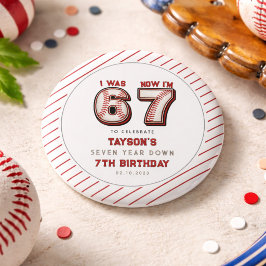 I Was 6, Now I’m 7 – Baseball 7th Birthday 缶バッジ