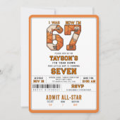 I Was 6, Now I’m 7 – Basketball 7th Birthday 招待状 (正面)