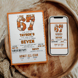 I Was 6, Now I’m 7 – Basketball 7th Birthday 招待状