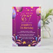 I Was 6 Now I’m 7 Birthday for kids  招待状 (スタンド正面)