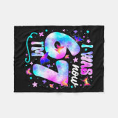 I Was 6 Now I’m 7 Butterfly 7th Birthday Girls Kid フリースブランケット (正面(横))
