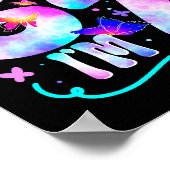 I Was 6 Now I’m 7 Butterfly 7th Birthday Girls Kid ポスター (角)