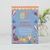 I Was 6 Now I’m 7 Circus 7th Birthday Kids 招待状 (スタンド正面)