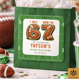 I Was 6, Now I’m 7 – Football America 7th Birthday スクエアシール