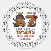 I Was 6, Now I’m 7 – Hockey 7th Birthday Party ラウンドシール (正面)