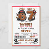 I Was 6, Now I’m 7 – Hockey 7th Birthday Party 招待状 (正面)