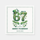 I Was 6 Now I’m 7 St. Patrick’s Day Boy Birthday スタンダードカクテルナプキン (正面)