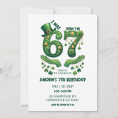 I Was 6 Now I’m 7 St. Patrick’s Day Boy Birthday 招待状 (正面)