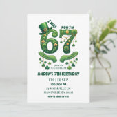 I Was 6 Now I’m 7 St. Patrick’s Day Boy Birthday 招待状 (スタンド正面)