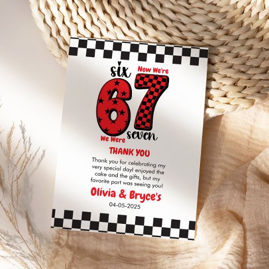 I Was 6, Now I’m 7 – Twin 7th Birthday for Kids サンキューカード