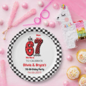 I Was 6, Now I’m 7 – Twin 7th Birthday for Kids ペーパープレート (パーティー)