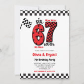 I Was 6, Now I’m 7 – Twin 7th Birthday for Kids 招待状 (正面)