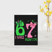 I Was 6 Now I'm 7 67 Birthday Witch Nk Green Birth カード (黄色い花)