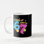 I Was 6 Now I'm 7 67 Seven Year Old Birthday Girls コーヒーマグカップ (左)