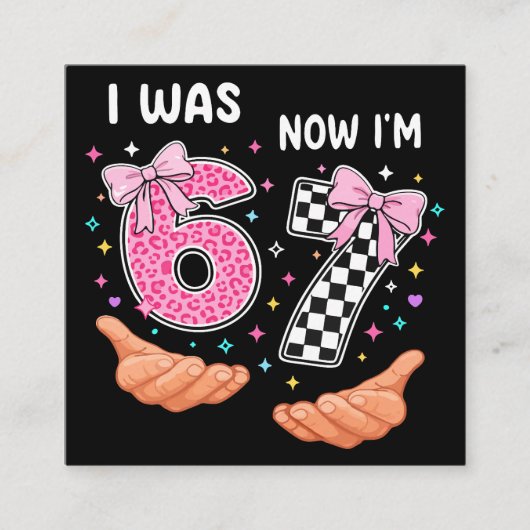 I was 6 now I'm 7 cute birthday numbers エンクロージャーカード (正面)