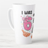 I was 6 now I'm 7 cute birthday numbers カフェラテマグ (左アングル)