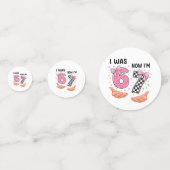 I was 6 now I'm 7 cute birthday numbers コンフェッティ (正面)