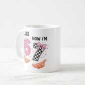 I was 6 now I'm 7 cute birthday numbers コーヒーマグカップ (正面左)