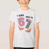 I was 6 now I'm 7 cute birthday numbers トライブレンドＴシャツ (正面)
