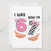 I was 6 now I'm 7 cute birthday numbers 招待状 (正面)