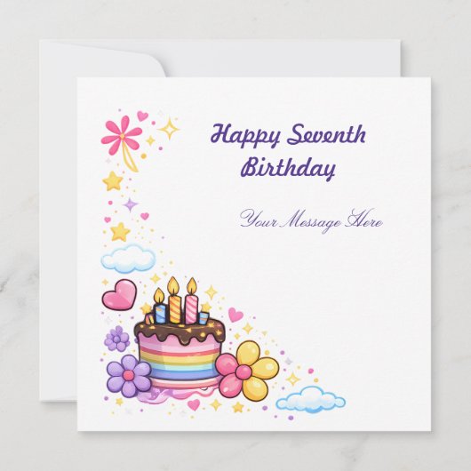 I Was 6 Now I'm 7 Girls 7th Birthday  (裏面)