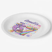 I Was 6 Now I'm 7 Girls 7th Birthday ペーパープレート (アングル)