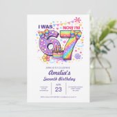 I Was 6 Now I'm 7 Girls 7th Birthday  招待状 (スタンド正面)