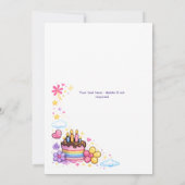 I Was 6 Now I'm 7 Girls 7th Birthday  招待状 (裏面)