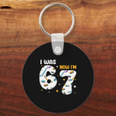 I Was 6 Now Im 7 Hockey Birthday  キーホルダー (正面)