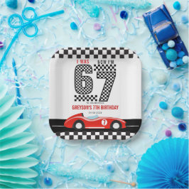 I Was 6 Now I'm 7 Race Car Boy Birthday Party ペーパープレート