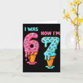 I Was 6 Now I'm 7 Seven Year Old Birthday 67 Ice C カード (黄色い花)