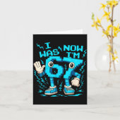 I Was 6 Now I'm 7 Six Seven 7 Years Old Birthday B カード (黄色い花)