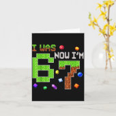 I Was 6 Now I'm 7 Six Seven 7th Birthday Boys Kids カード (黄色い花)