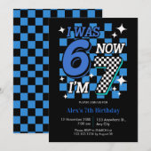 I Was 6 Years Old Now I'm 7 Years Old Boy birthday 招待状 (正面/裏面)