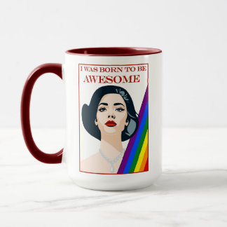 I Was Born to be Awesome Retro Vintage Gay Female  マグカップ