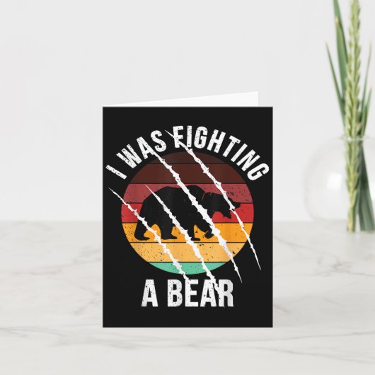 I Was Fighting A Bear Scratches Funny Injury Recov カード (正面)