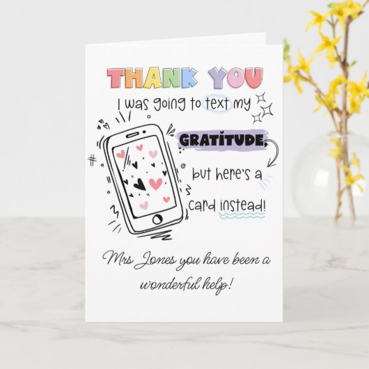 I Was Going to Text SENCO SEN teacher カード (黄色い花)