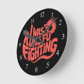 I was kung fu fighting ラウンド壁時計 (傾斜)
