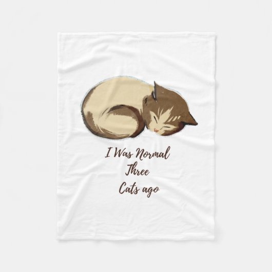 I Was Normal Three Cats Ago Funny Cat blanket フリースブランケット (正面)