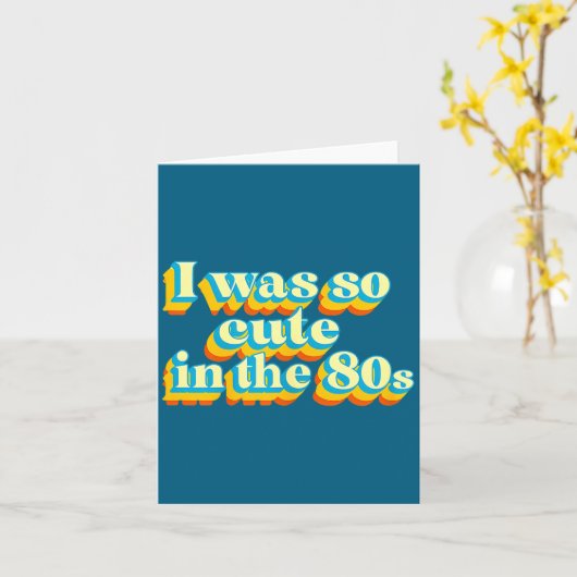 I Was So Cute In The 80s Retro Cute Nostalgic Vibe カード (黄色い花)