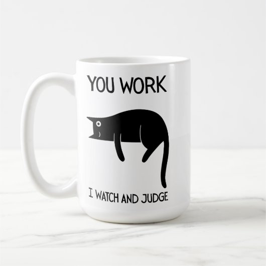 I watch and judge | Cat | Mug Decorative コーヒーマグカップ (左)