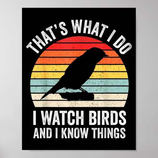 I Watch Birds I Know Things Funny Birdwatcher Bird ポスター (正面)