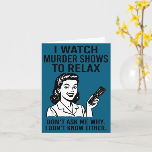 I Watch Murder Shows To Relax Funny Retro True Cri カード (黄色い花)