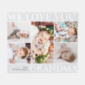 I/We Love You Gramona 8-Photo Collage カスタムGift フリースブランケット (正面(横))