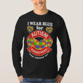 I Wear Blue For Autism Awareness  2023 Autism Awar Tシャツ (正面)