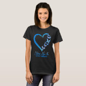 I Wear Blue For Autism Awareness Heart Butterfly Tシャツ (正面フル)