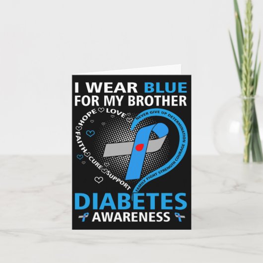 I Wear Blue For My Brother Hope Love Diabetes Awar カード (正面)