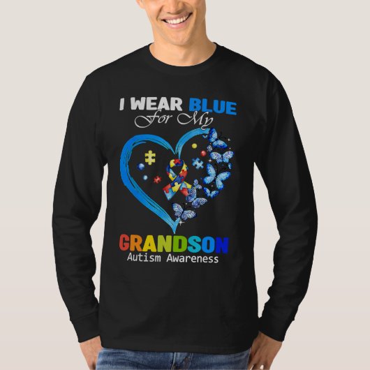 I Wear Blue For My Grandson Autism Awareness Butte Tシャツ (正面)