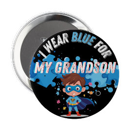I wear blue for my Grandson Autism Pin Badge  缶バッジ